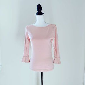 NWOT Pale  pink LAUREN pullover cotton knit top size M